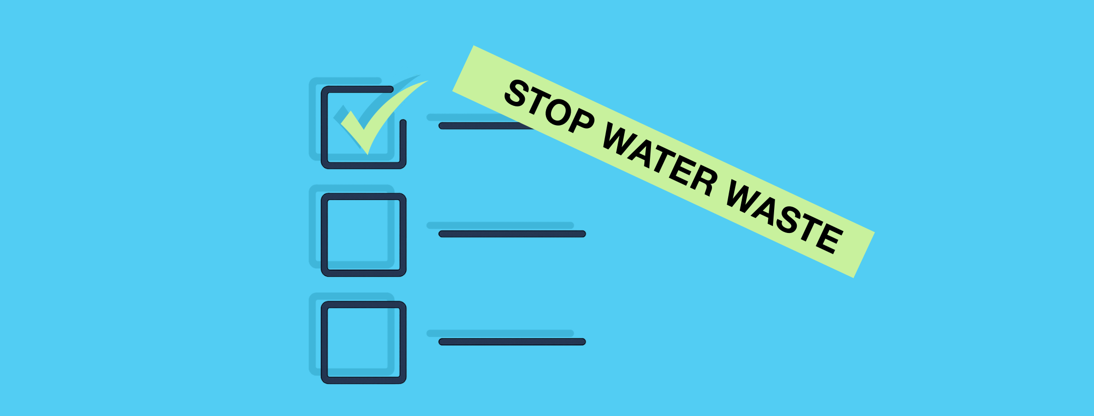 Save water behavioral tactics checklist banner